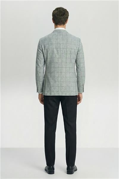 Giotelli Yeşil Ekose Sivri Yaka Roma Kalıp 6 Drop Astarsız Erkek Ceket
