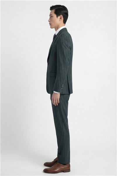 Giotelli Erkek Yeşil Dar Kesim Slim Fit Viskon Dokuma Normal Bel 6 Drop Klasik Takım Elbise