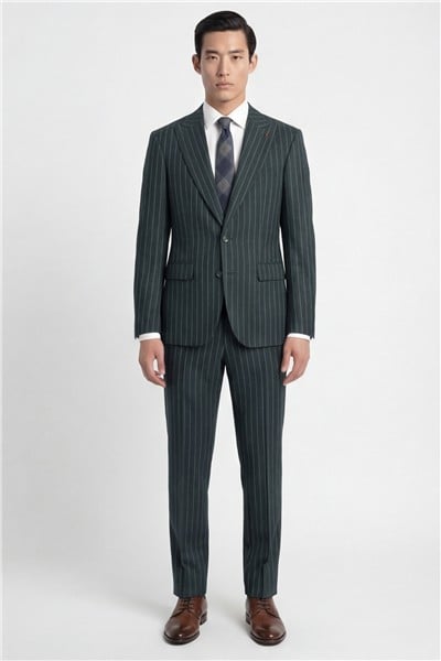 Giotelli Erkek Yeşil Dar Kesim Slim Fit Viskon Dokuma Normal Bel 6 Drop Klasik Takım Elbise