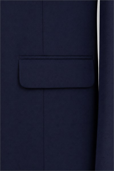 4 Drop Erkek Lacivert Dar Kesim Slim Fit Viskon Mono Yaka Takım Elbise