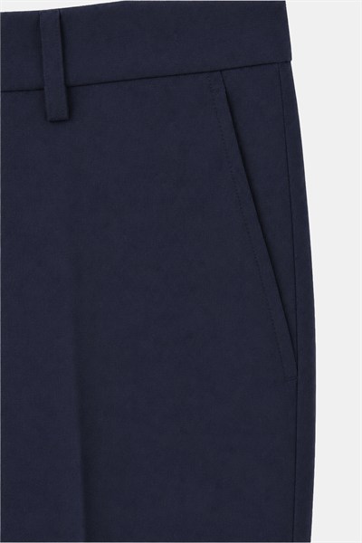 4 Drop Erkek Lacivert Dar Kesim Slim Fit Viskon Mono Yaka Takım Elbise