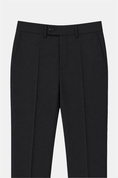 4 Drop Erkek Siyah Dar Kesim Slim Fit Viskon Mono Yaka Takım Elbise