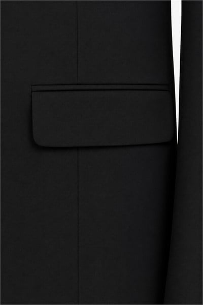 4 Drop Erkek Siyah Dar Kesim Slim Fit Viskon Mono Yaka Takım Elbise