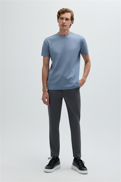 Açık İndigo SUPERFINE MERSERIZE COTTON T-SHIRT