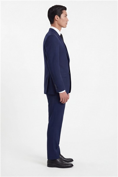Giotelli Erkek Açık Lacivert Dar Kesim Slim Fit Viskon Dokuma Normal Bel 6 Drop Takım Elbise