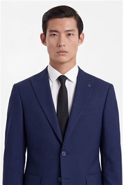 Giotelli Erkek Açık Lacivert Dar Kesim Slim Fit Viskon Dokuma Normal Bel 6 Drop Takım Elbise