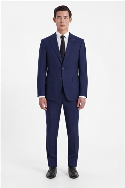 Giotelli Erkek Açık Lacivert Dar Kesim Slim Fit Viskon Dokuma Normal Bel 6 Drop Takım Elbise