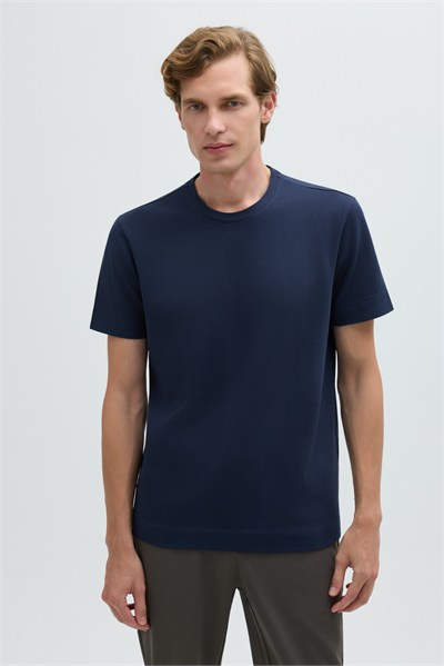 Açık Lacivert SUPERFINE MERSERIZE COTTON T-SHIRT