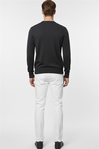 Erkek Antrasit Normal Kesim Regular Fit Pamuklu Dokuma Bisiklet Yaka Triko Kazak