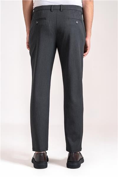 Giotelli Antrasit Slim Fit Pamuklu Yan Cepli Chino Normal Bel Standart Boy Erkek Pantolon