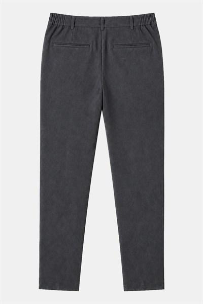 Antrasit Yanı Lastikli Köprülü Kemerli Slim Fit Jogger Pantolon
