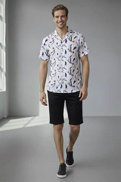 APAŞ YAKA DESENLİ  ERKEK GÖMLEK Bej