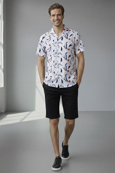 APAŞ YAKA DESENLİ  ERKEK GÖMLEK Bej