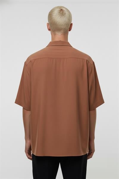 Giotelli Kahve Tencel Apaş Yaka Erkek Gömlek