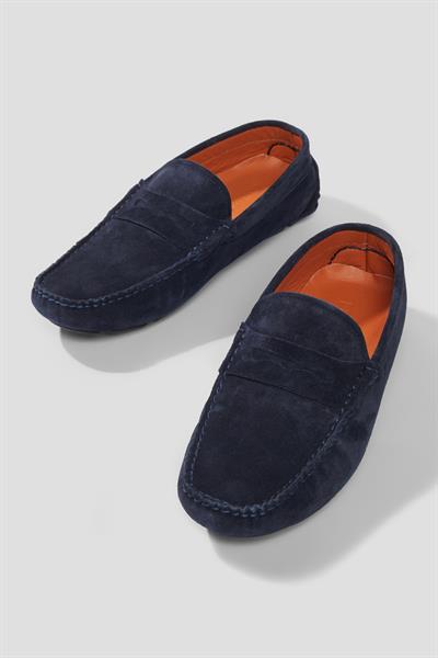 Erkek Lacivert %100 Deri Casual Ayakkabı