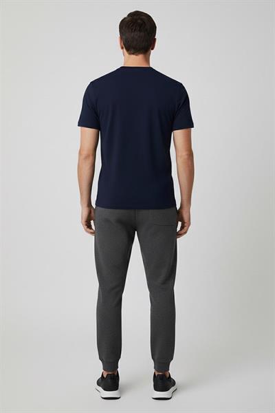 Giotelli Lacivert Oversize Fit %100 Pamuk Baskılı Bisiklet Yaka Erkek Tişört