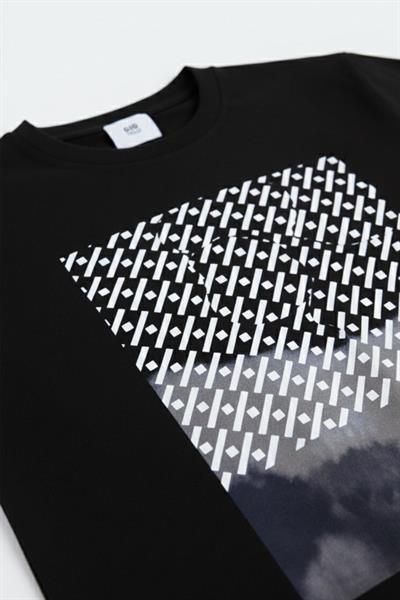 BASKILI ERKEK T-SHIRT Lacivert