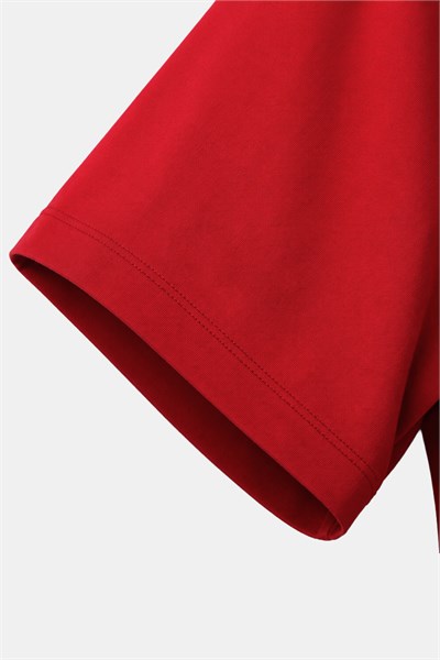 Bayrak Kırmızısı %100 Pamuk Regular Fit Bisiklet Yaka Basic T-shirt