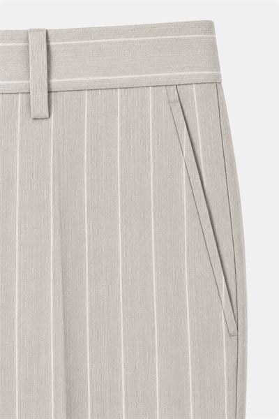 Bej Kruvaze Yaka Takım Elbise