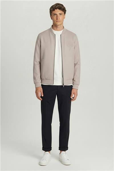 Giotelli Bej Regular Fit Hakim Yaka Nakış Detaylı Bomber Mont