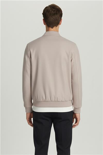 Giotelli Bej Regular Fit Hakim Yaka Nakış Detaylı Bomber Mont