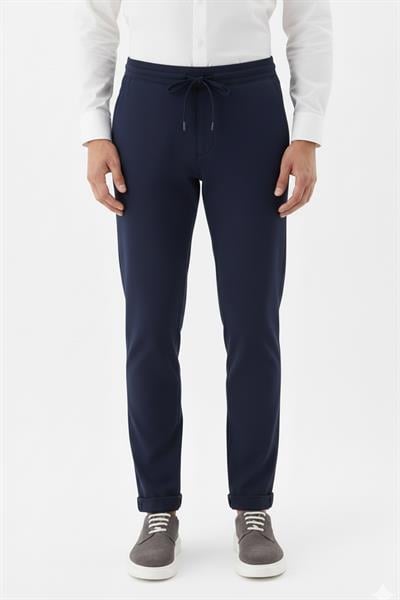 Giotelli Lacivert Beli Lastikli İpli Örme Erkek Pantolon