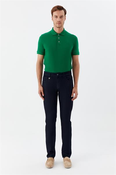 Erkek Lacivert Beş Cep Denim Pantolon – Standart Bel