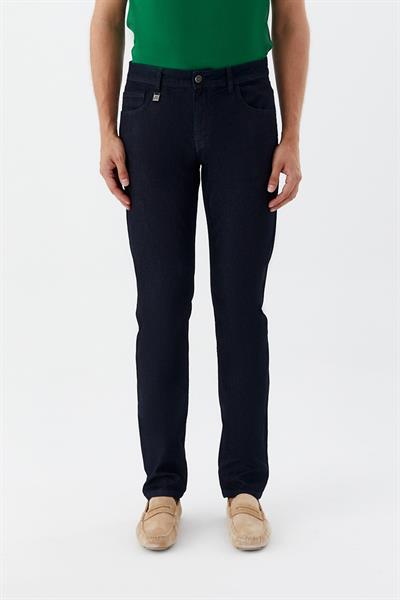 Erkek Lacivert Beş Cep Denim Pantolon – Standart Bel