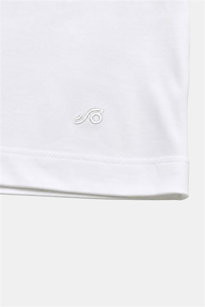 Beyaz %100 Pamuk Regular Fit Bisiklet Yaka Basic T-shirt