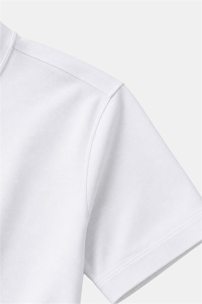 Beyaz %100 Pamuk Regular Fit Dokuma Bisiklet Yaka Basic T-Shirt