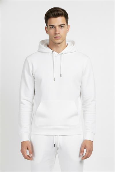 Giotelli Beyaz Regular Fit Pamuklu Kapüşonlu Eşofman Takımı