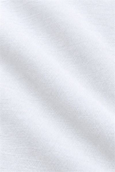 Beyaz Bisiklet Yaka Basic Erkek Sweatshirt