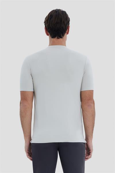 Erkek Bej Regular Fit Bisiklet Yaka T-Shirt – Kısa Kollu