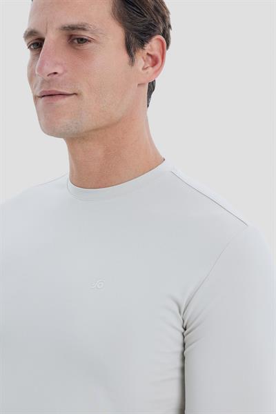 Erkek Bej Regular Fit Bisiklet Yaka T-Shirt – Kısa Kollu