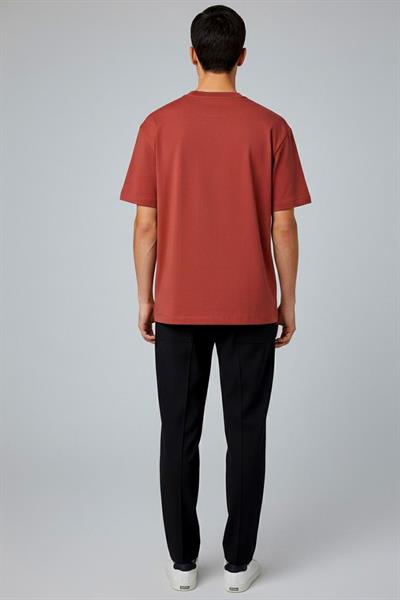 Giotelli Erkek Bordo Normal Kesim Regular Fit %100 Pamuk Dokuma Bisiklet Yaka Tişört