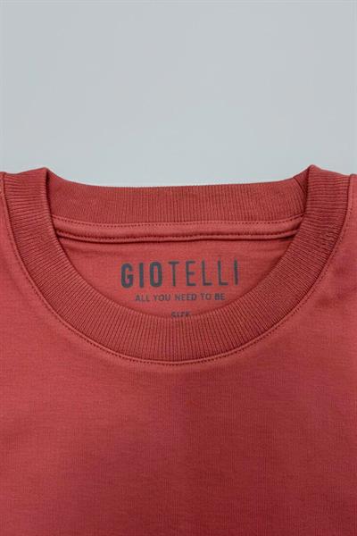 Giotelli Erkek Bordo Normal Kesim Regular Fit %100 Pamuk Dokuma Bisiklet Yaka Tişört