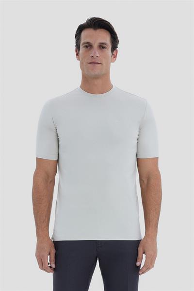 Erkek Bej Regular Fit Bisiklet Yaka T-Shirt – Kısa Kollu