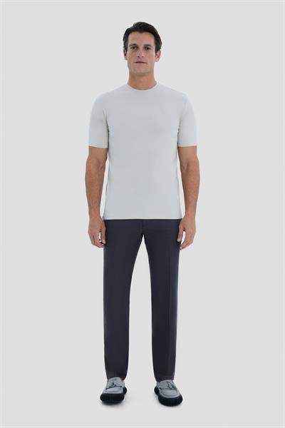 Erkek Bej Regular Fit Bisiklet Yaka T-Shirt – Kısa Kollu