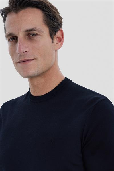 Siyah Slim Fit Triko Bisiklet Yaka Tişört