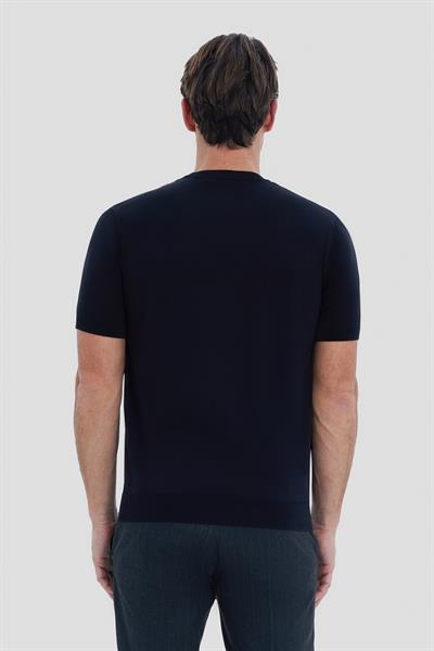 Siyah Slim Fit Triko Bisiklet Yaka Tişört