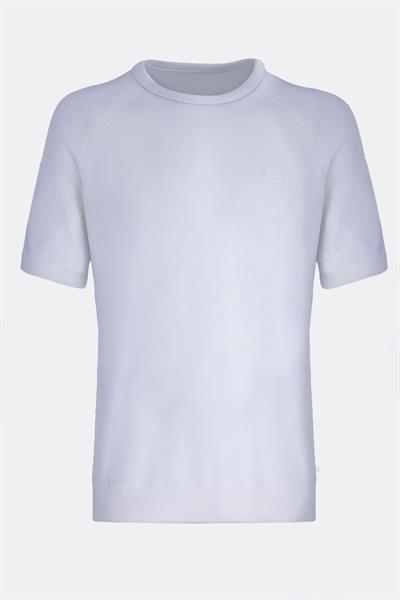 Bisiklet Yaka Reglan Kollu Erkek Triko Beyaz