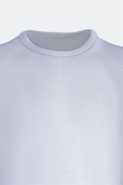 Bisiklet Yaka Reglan Kollu Erkek Triko Beyaz