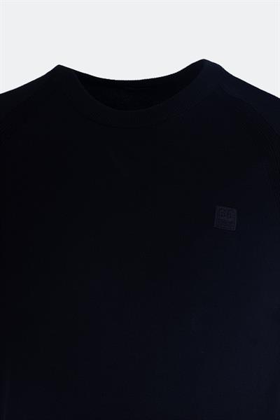 Bisiklet Yaka Reglan Kollu Erkek Triko Siyah