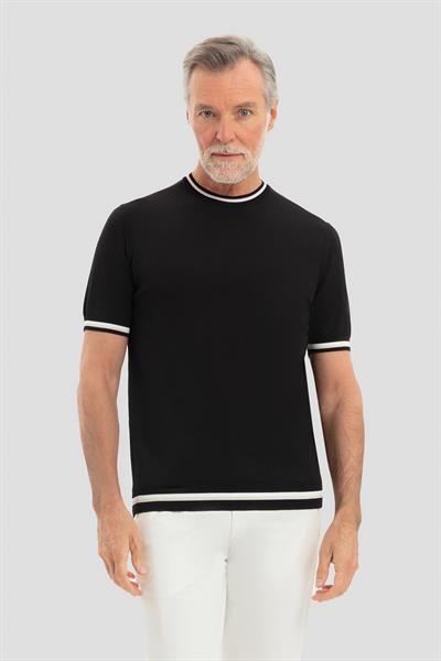 Bisiklet Yaka Triko Erkek T-Shirt Siyah