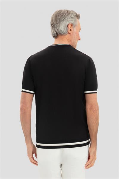 Bisiklet Yaka Triko Erkek T-Shirt Siyah