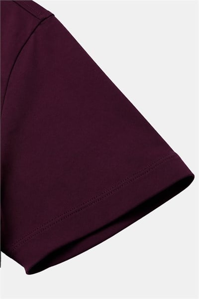 Bordo %100 Pamuk Regular Fit Bisiklet Yaka Basic T-shirt