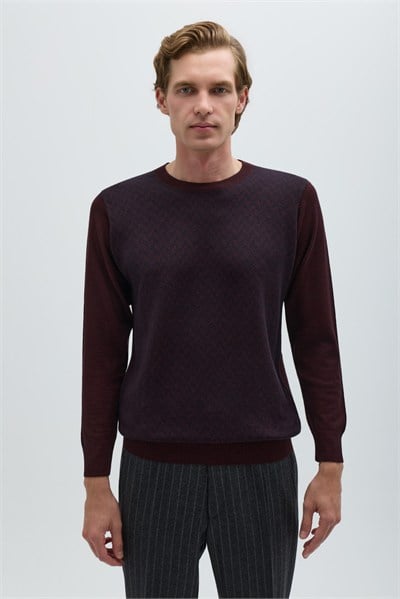 Bordo BİSİKLET YAKA TRİKO