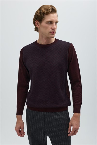 Bordo BİSİKLET YAKA TRİKO