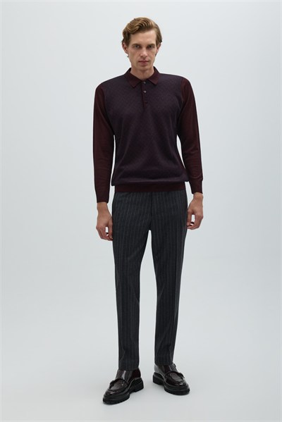 Bordo Polo Yaka Triko