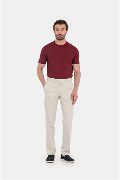 Bordo %100 Pamuk Regular Fit Bisiklet Yaka Basic T-shirt